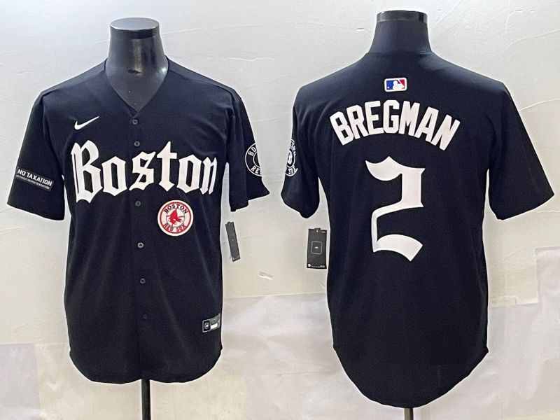 Men 2025 Boston Red Sox #2 Bregman Black Five generations Joint Name Nike MLB Jersey style 24->boston red sox->MLB Jersey
